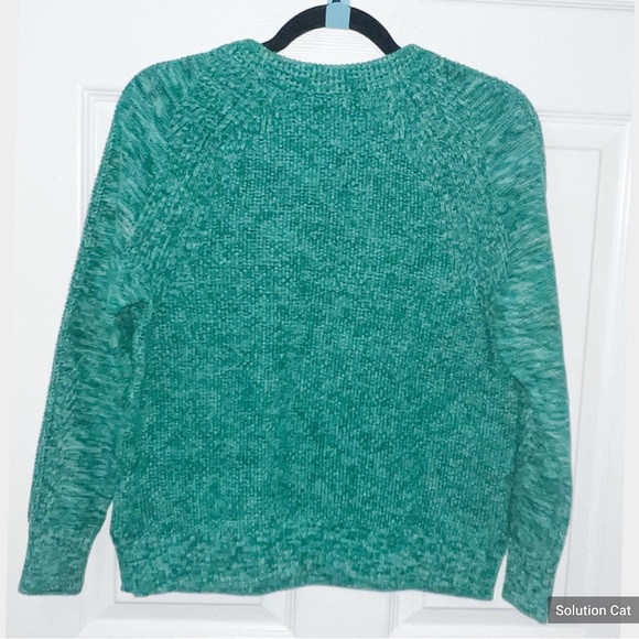 Zara Knit Fancy Collection chenille Green Sweater Size Small - Picture 2 of 3